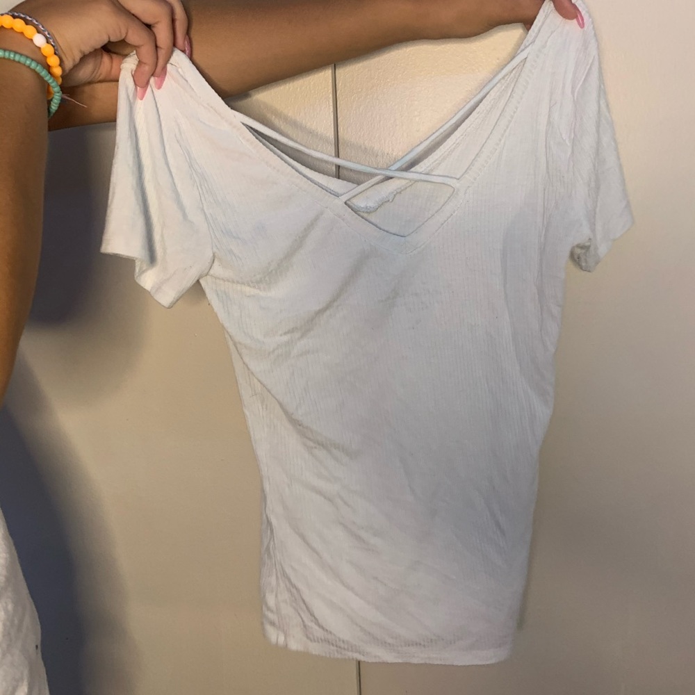 hollister fitted white shirt